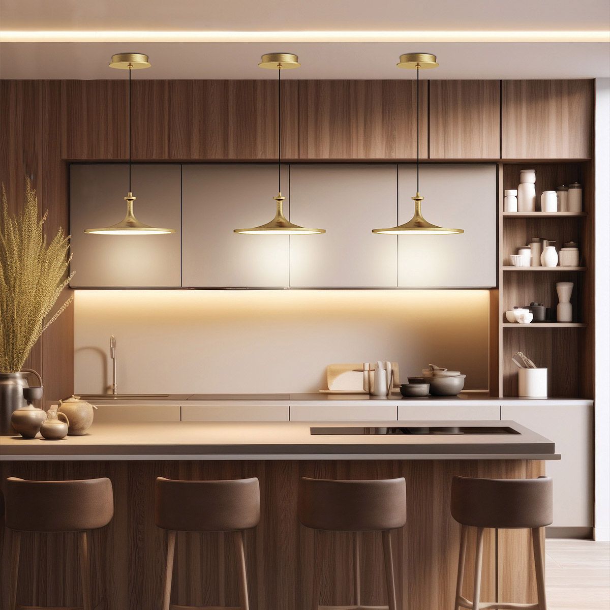 Issa Brushed Gold Medium LED Pendant Light