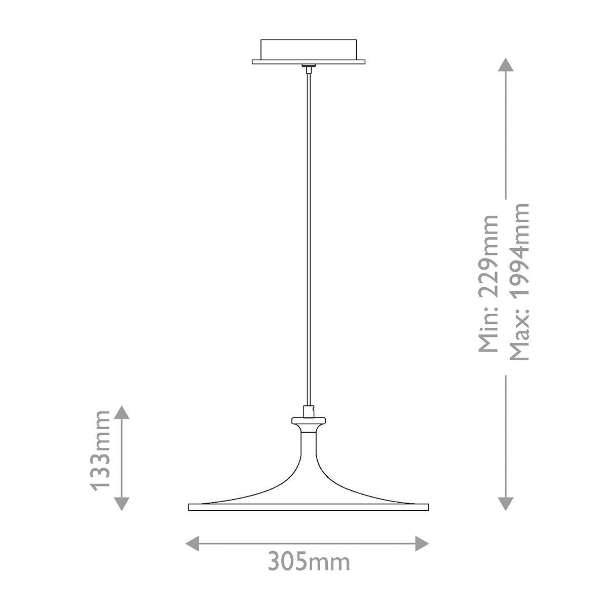 Issa Brushed Gold Medium LED Pendant Light