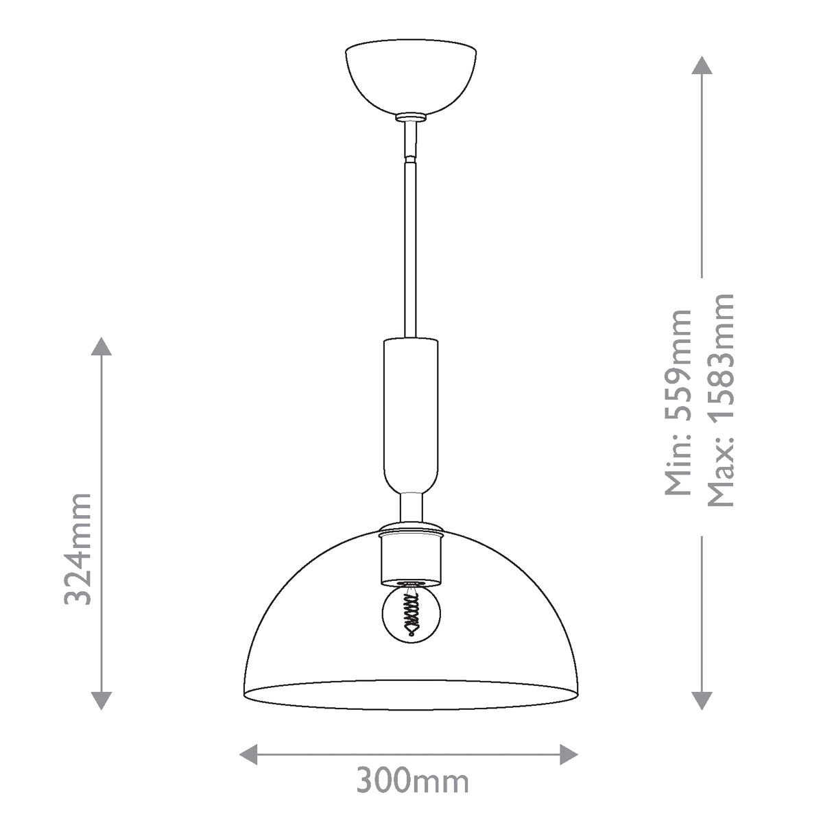 Jude Matte Black Pendant Light