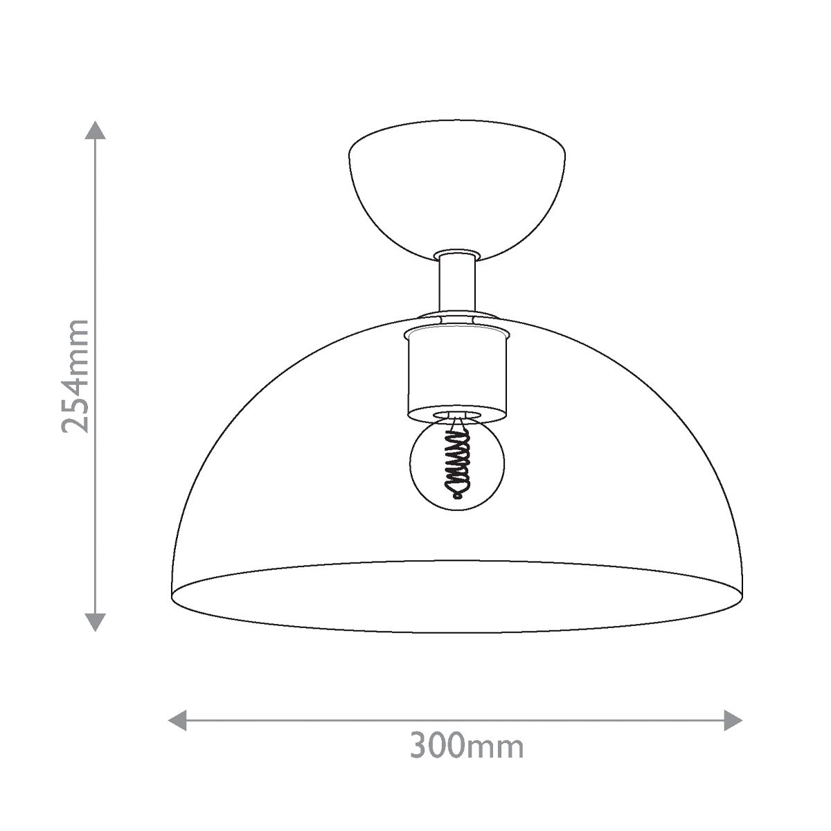 Jude Brushed Gold Semi Flush Ceiling Light