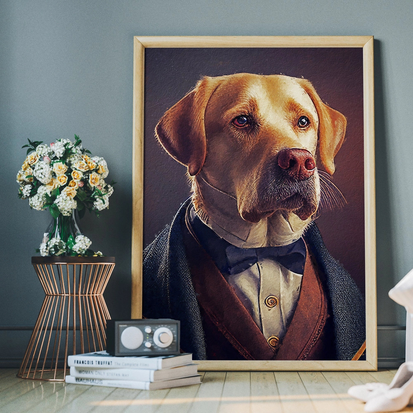 Yellow Labrador Animal Head Print - INSIDE HOUSE