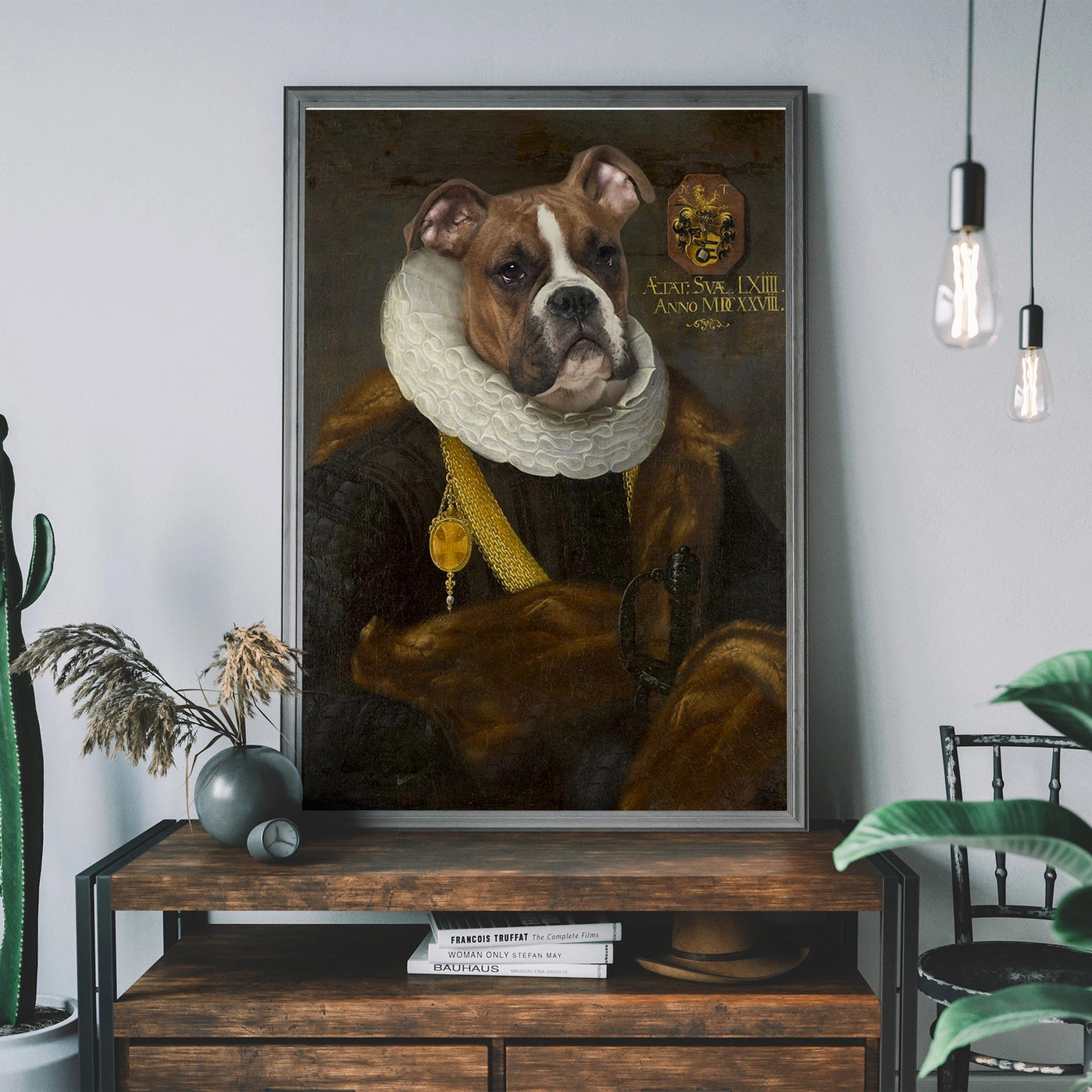 Renaissance Boxer Dog Print - INSIDE HOUSE
