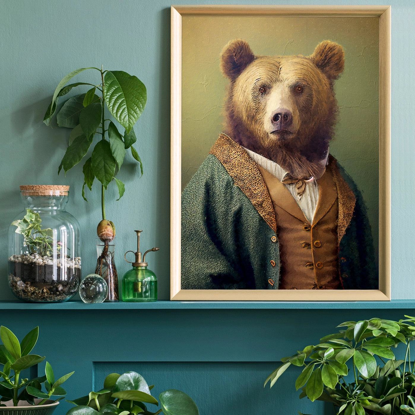 Brown Bear Animal Head Print - INSIDE HOUSE