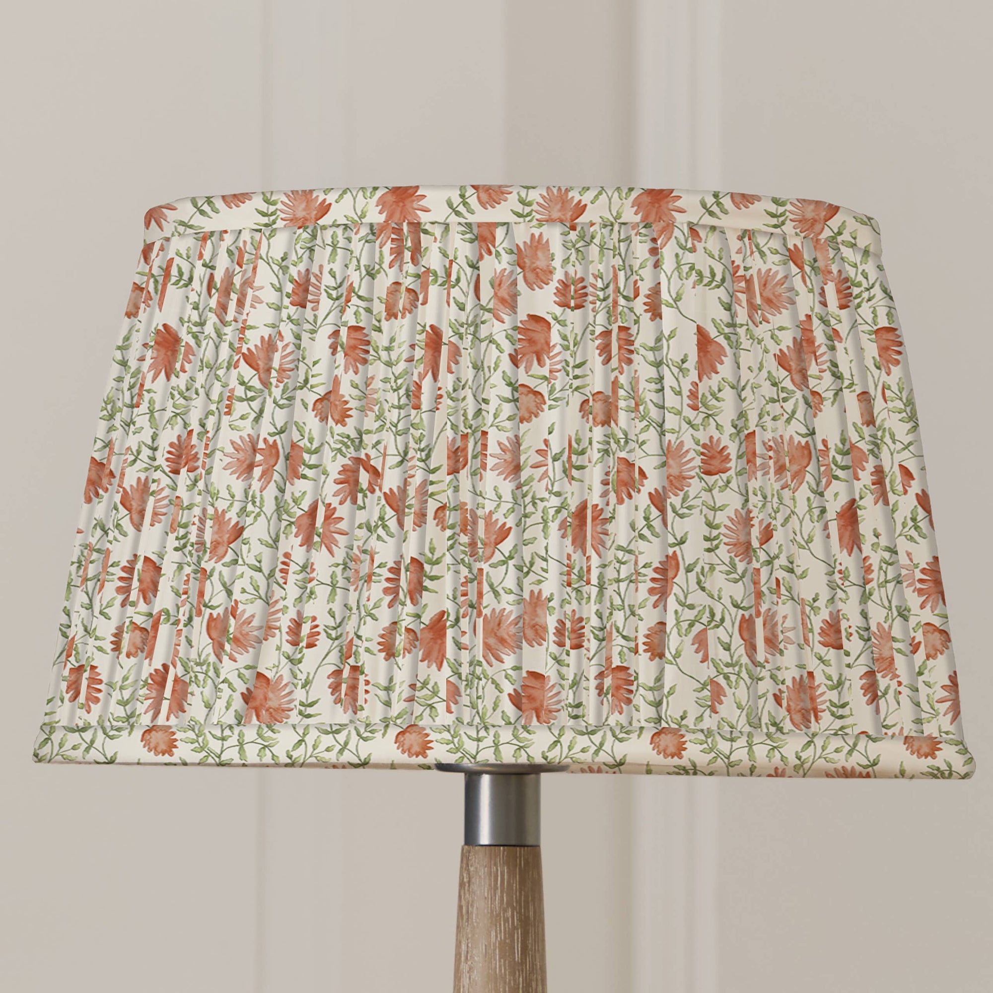 Elai Pleated Tapered Lamp Shade Terracotta: Terracotta / 30 x 50 x 50cm