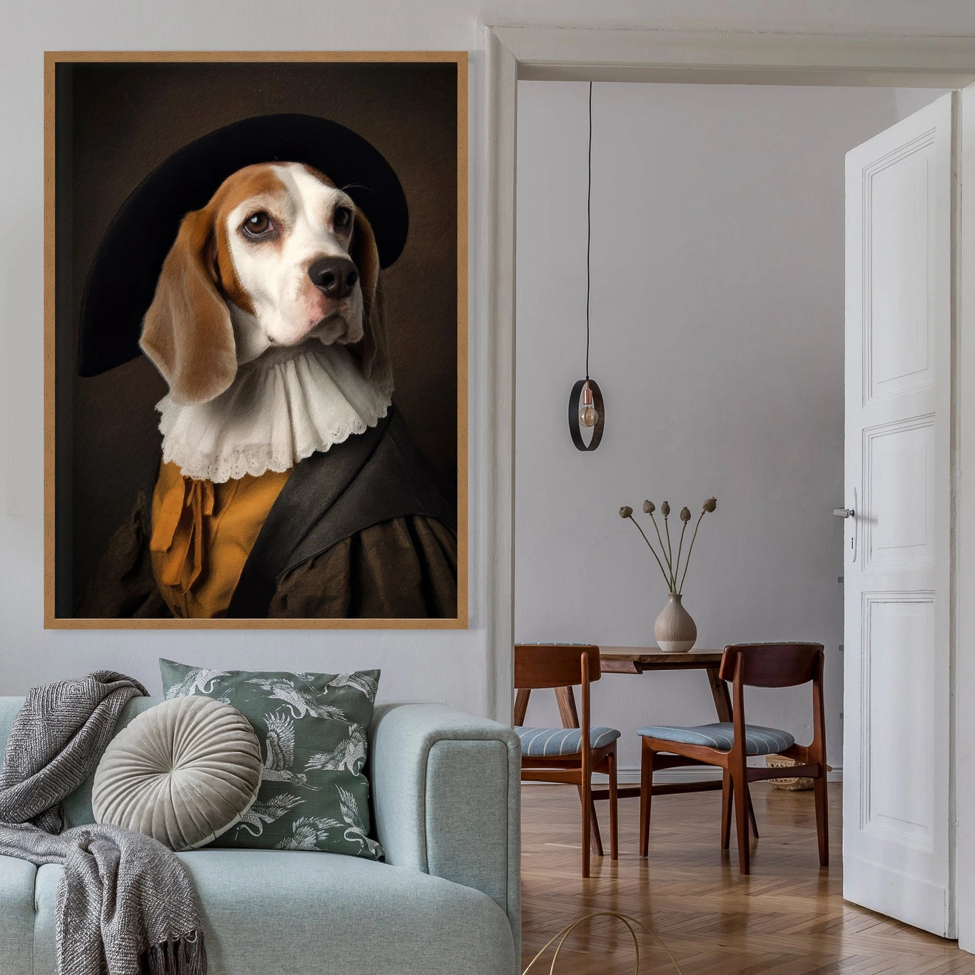 Beagle Dog Portrait Print - INSIDE HOUSE