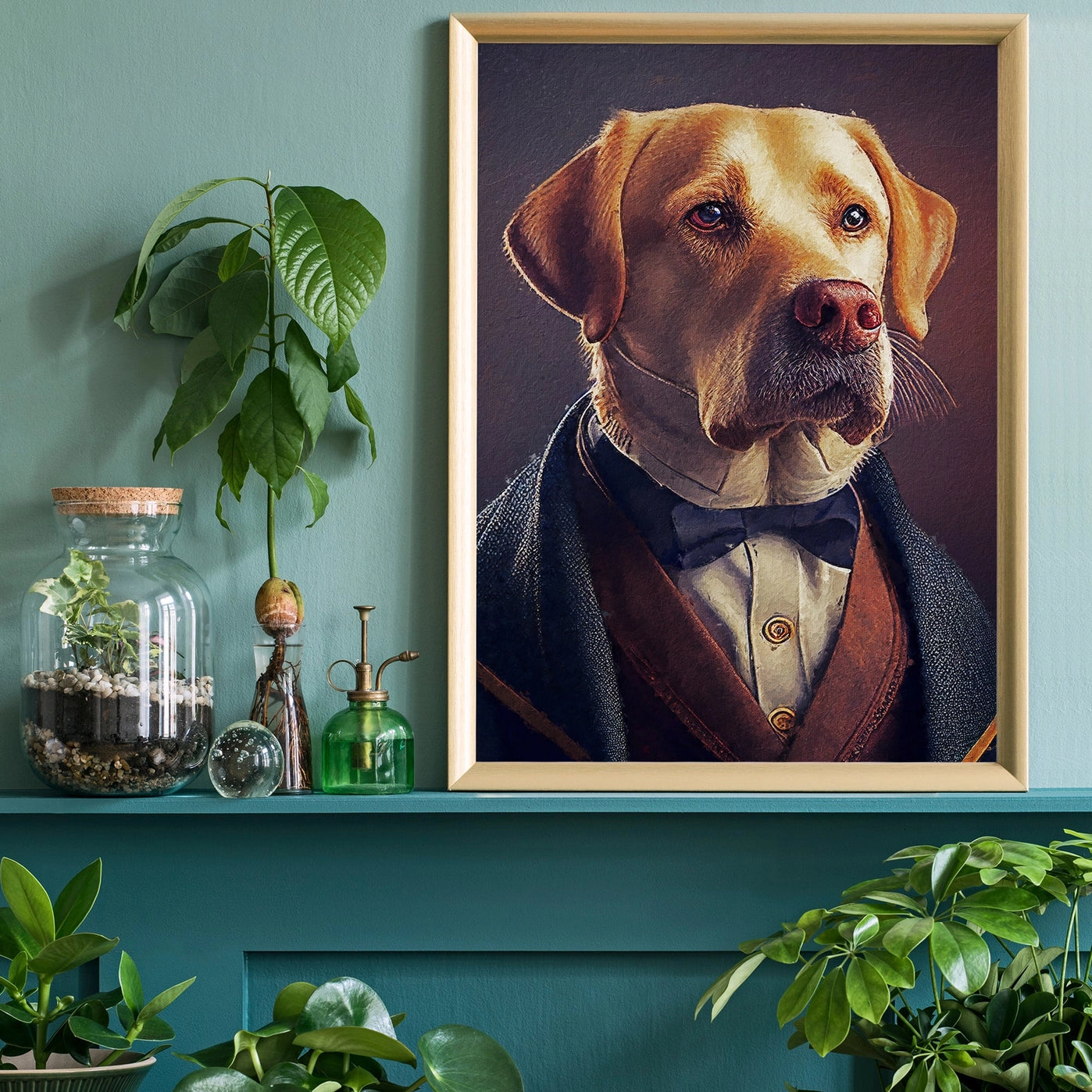 Yellow Labrador Animal Head Print - INSIDE HOUSE