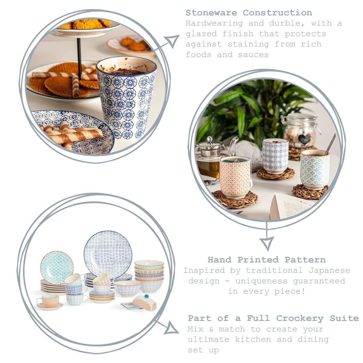 65ml Hand-Printed Stoneware Espresso Cup