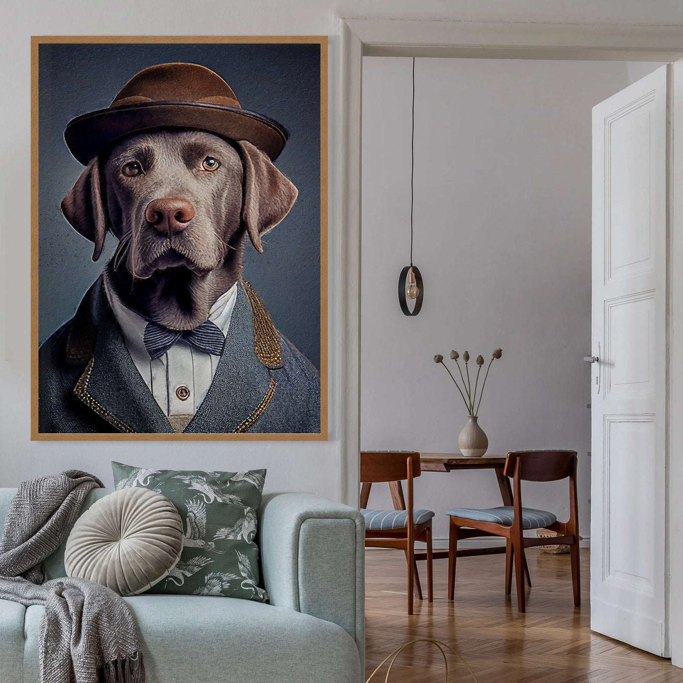 Black Labrador Animal Head Print - INSIDE HOUSE