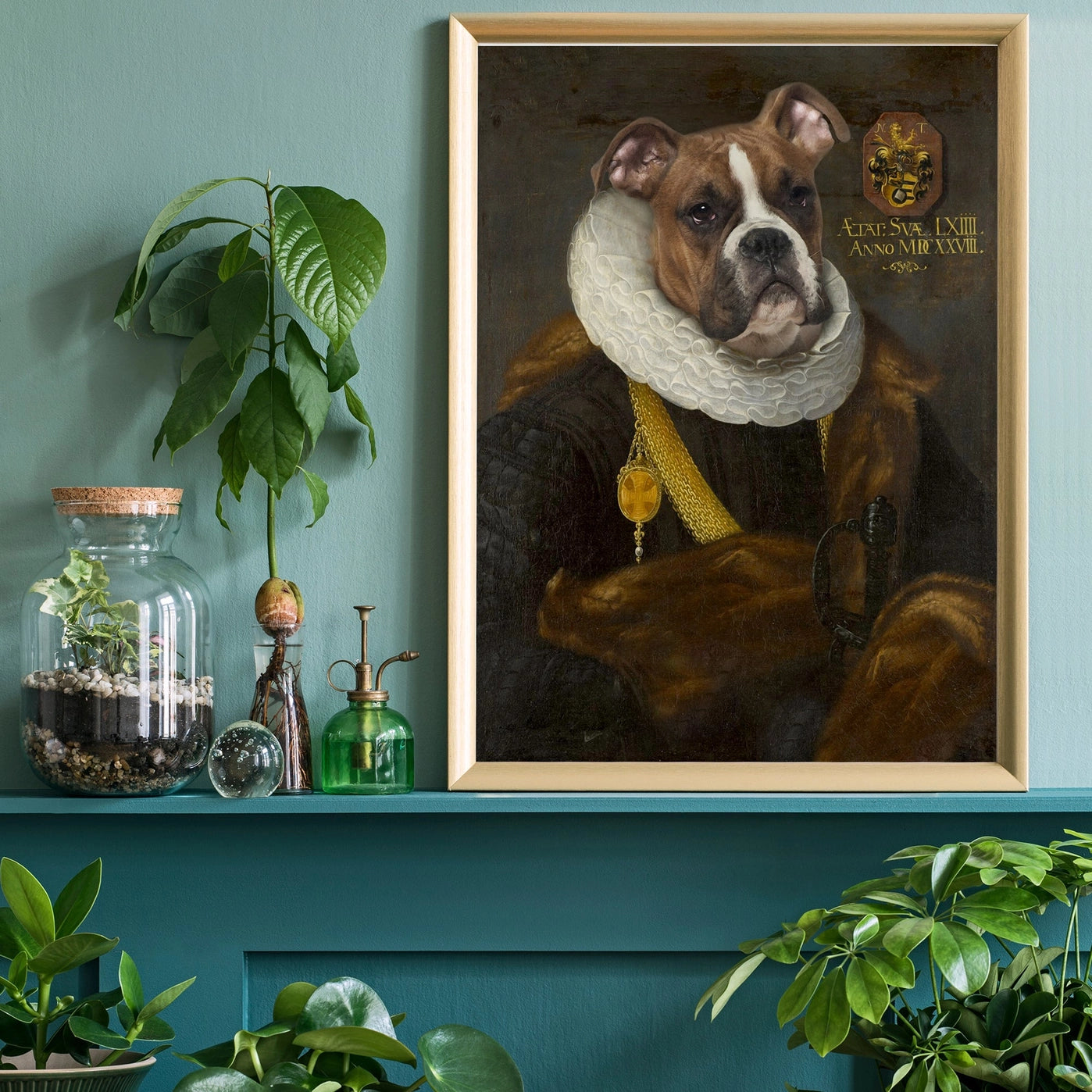 Renaissance Boxer Dog Print - INSIDE HOUSE
