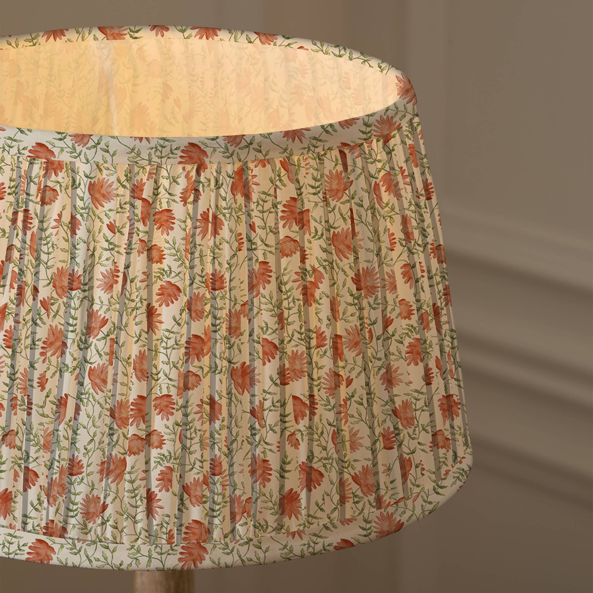 Elai Pleated Tapered Lamp Shade Terracotta: Terracotta / 30 x 50 x 50cm
