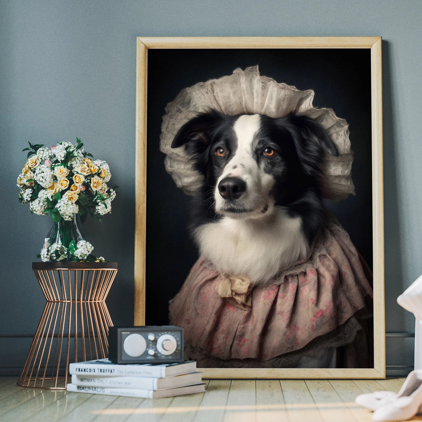 Border Collie Dog Portrait Print - INSIDE HOUSE
